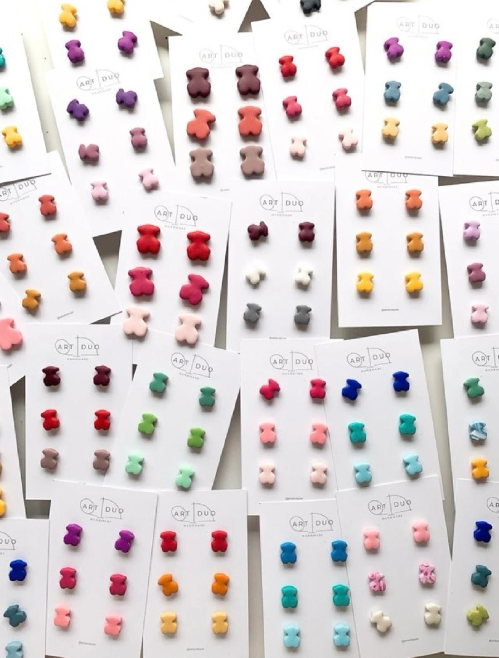 Pack boucles d'oreilles oursons en argile polymère – photo 3
